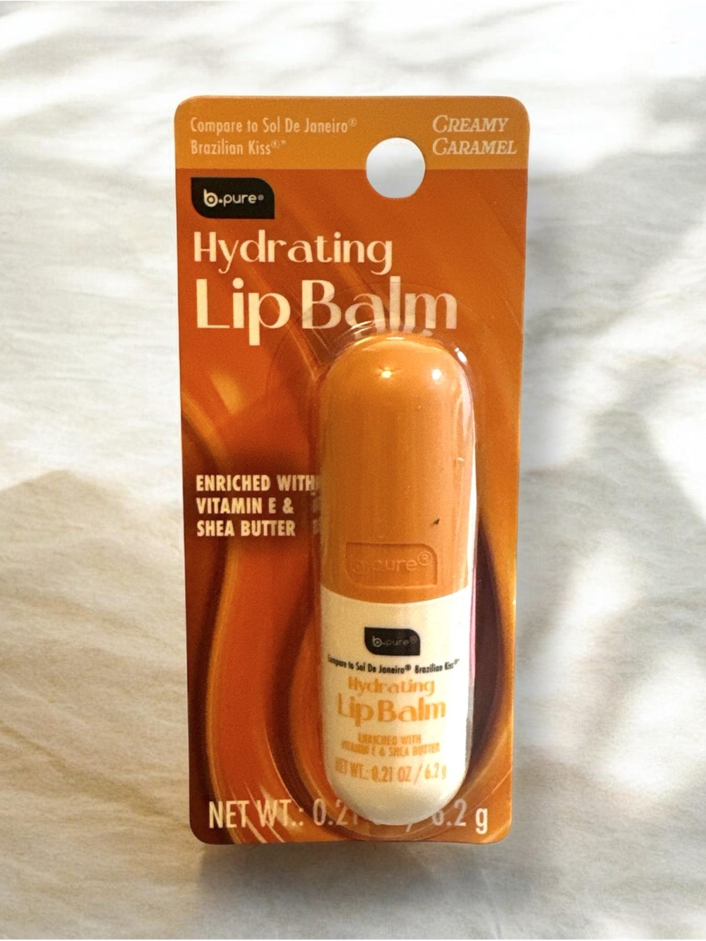 b.pure Hydrating Lip Balm - Creamy Caramel Scent